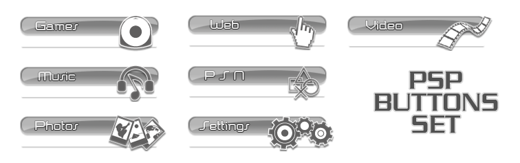 PSP Buttons set by theArLeQuIn on DeviantArt