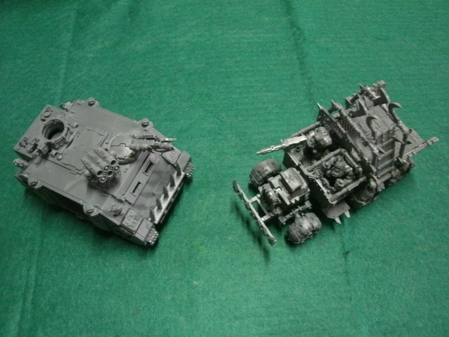 Ork Trukk and Looted Wagon WIP