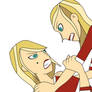 2 twin sisters fighting(Amy and Samey)