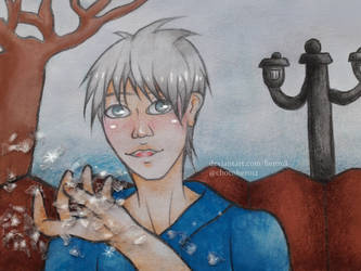 Jack Frost with snow flakes by HeroXD