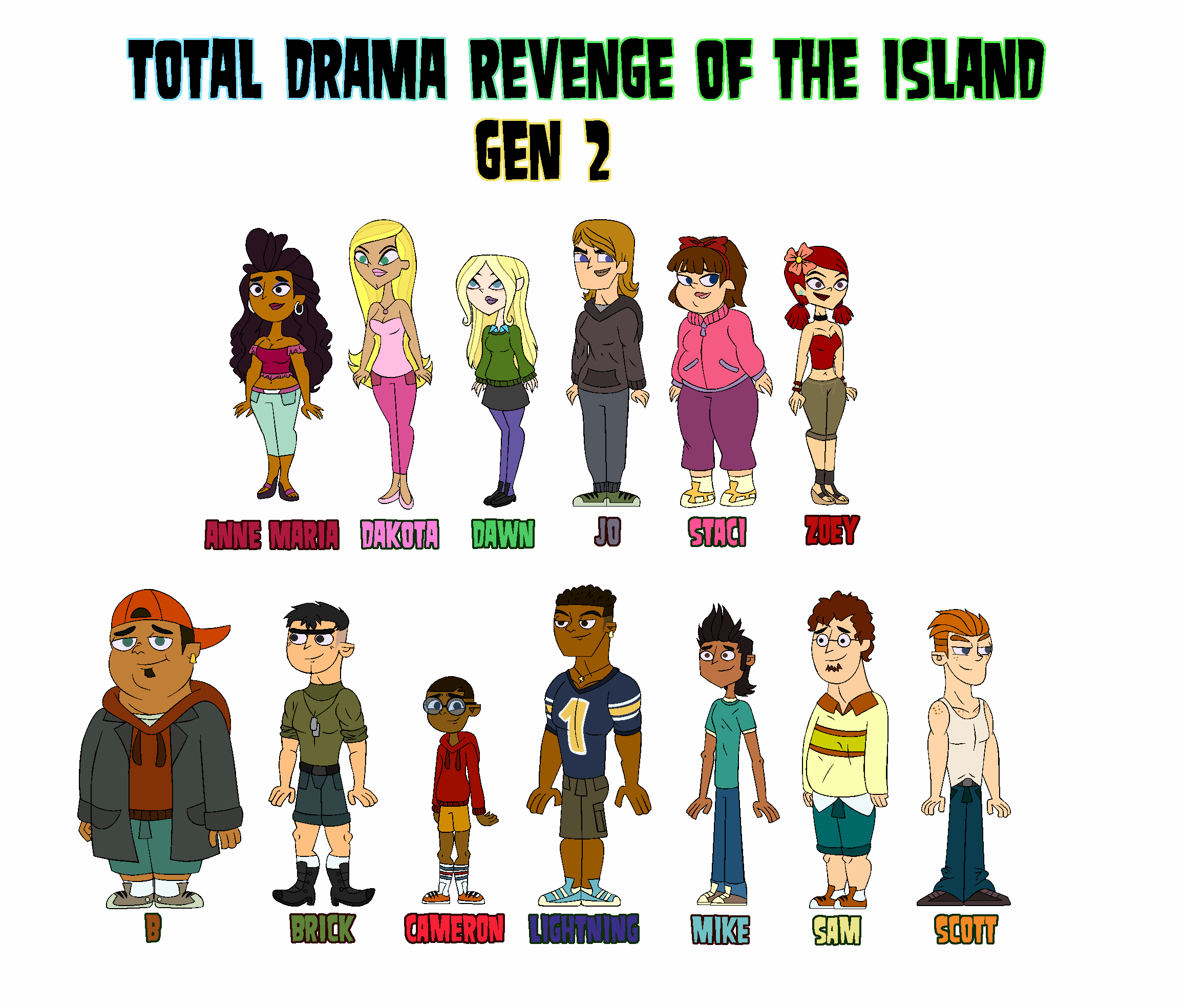 The NAMES of the characters of the new season of TOTAL DRAMA have