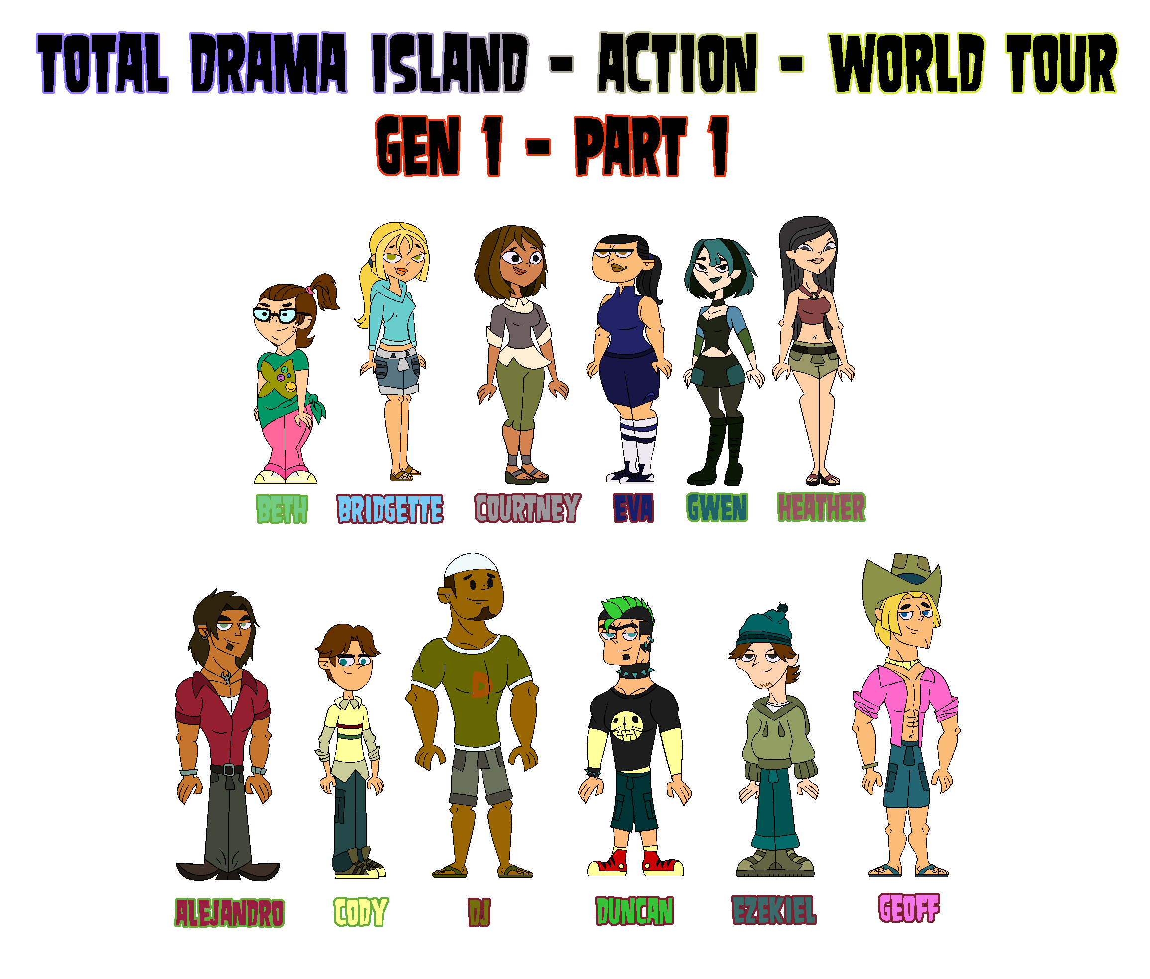 Total drama 1st cast part 1 by GreenCat310 on DeviantArt