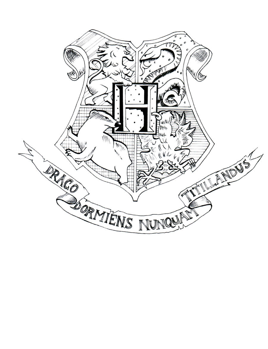 Hogwarts Crest - Lineart by LadyKrya on DeviantArt hogwarts-crest-lineart-by-ladykrya-on-deviantart