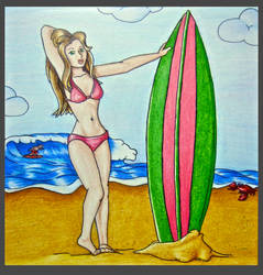 pin-up surfer
