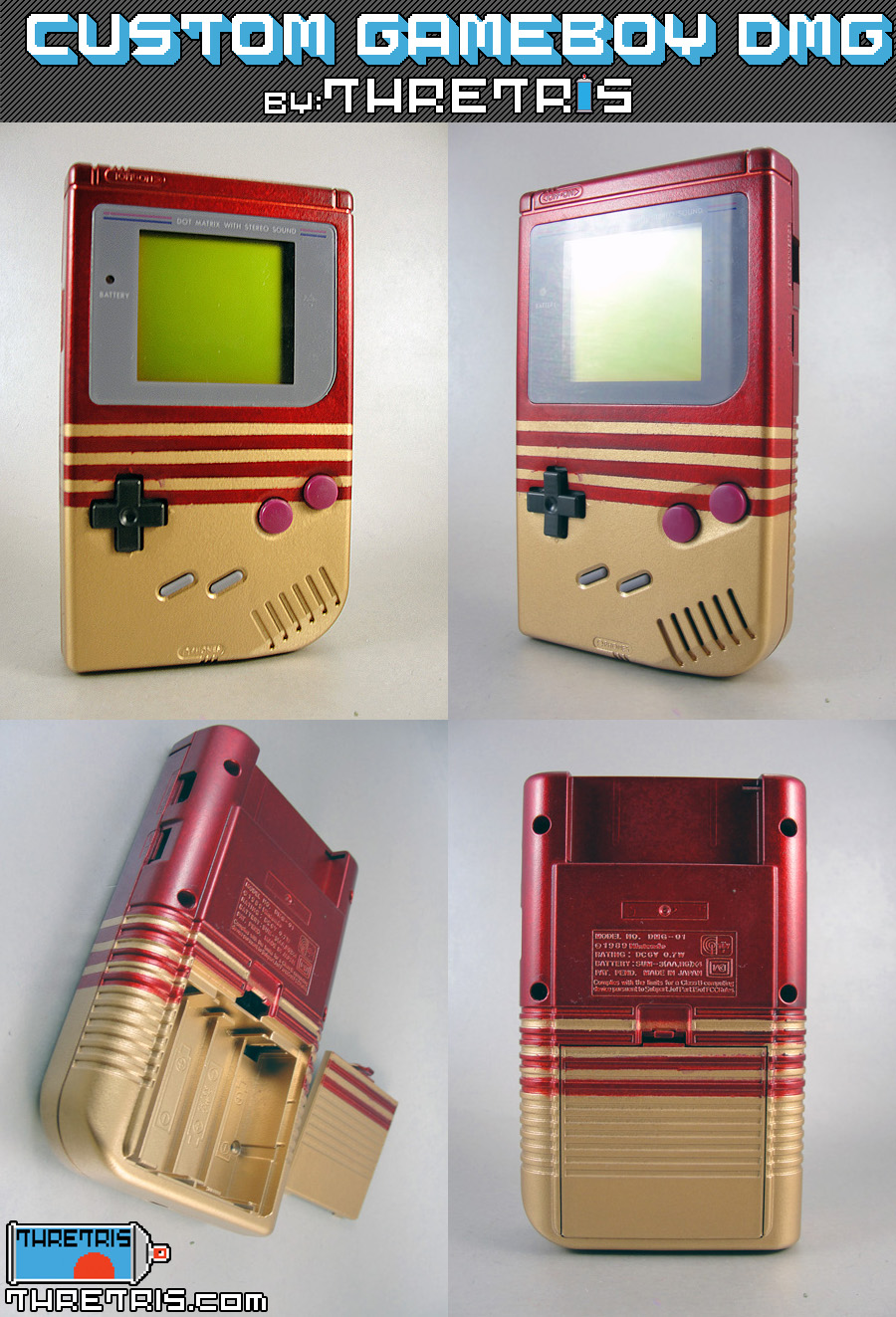 Custom Gameboy Gold Stripe