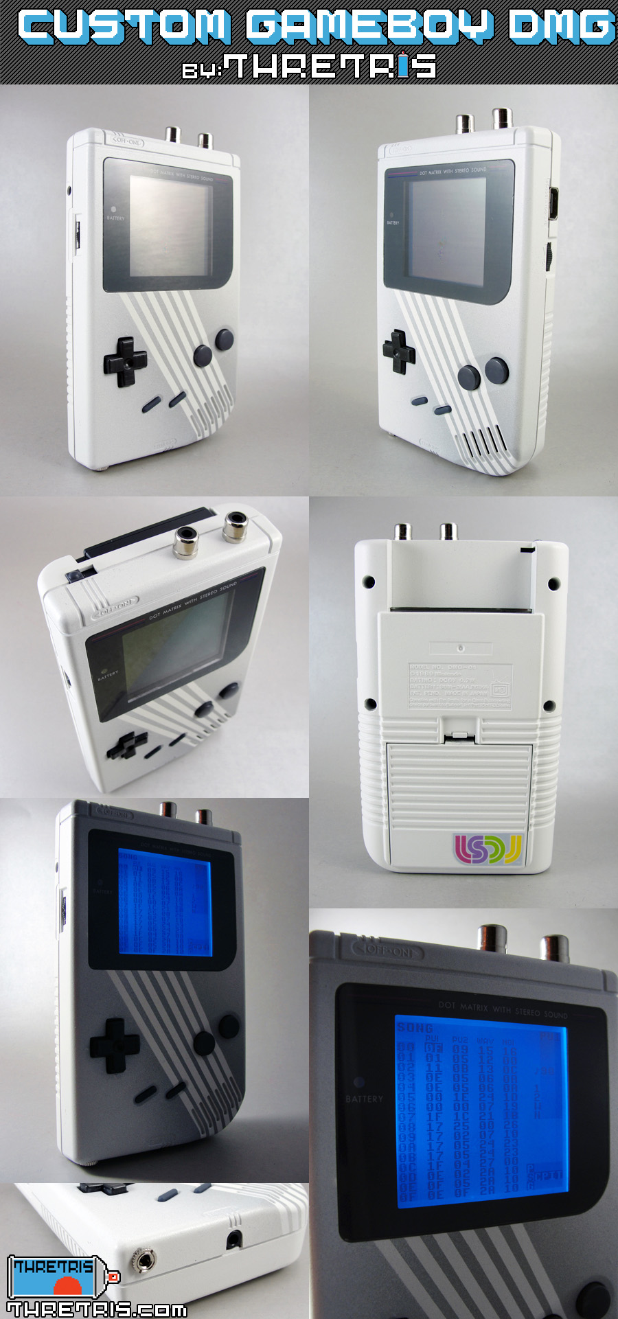 Custom gameboy white stripes