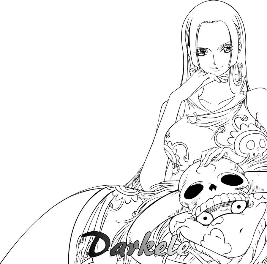 Boa Hancock Lineart By Darkele On Deviantart