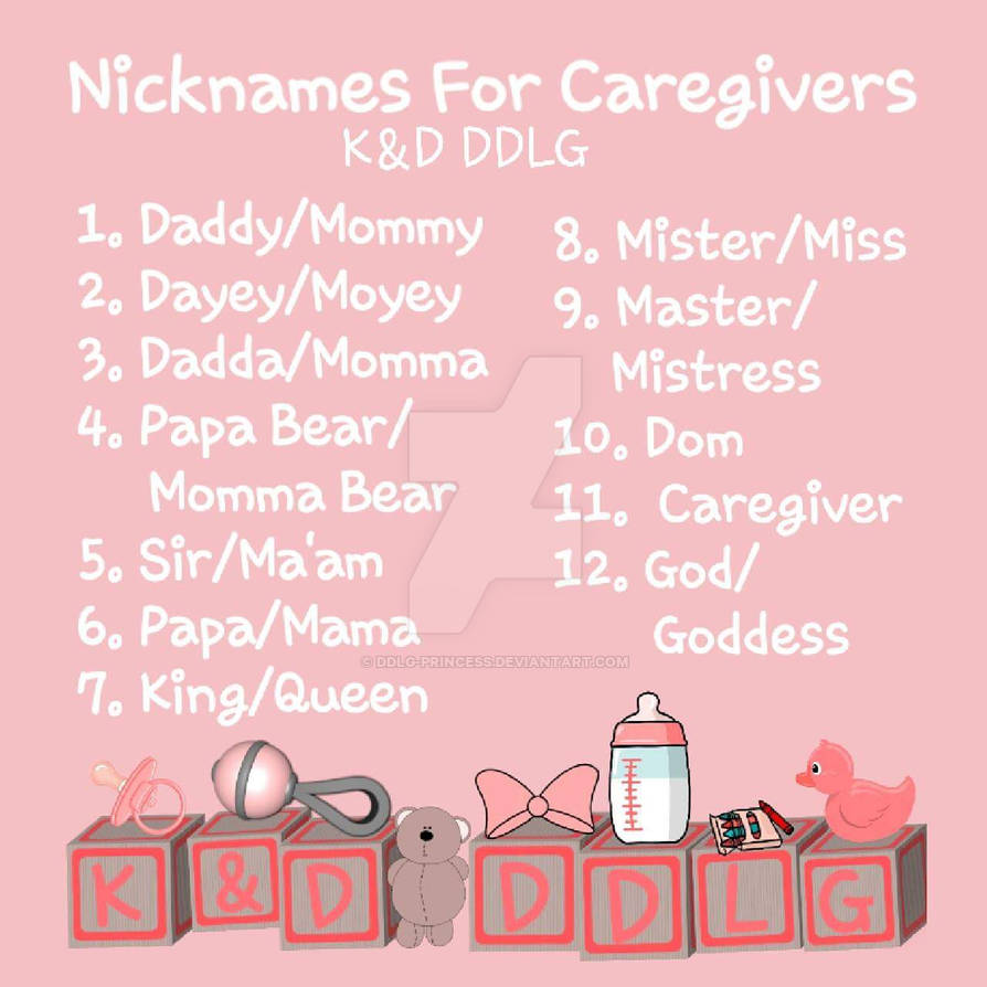 Nicknames For Caregivers by DDLG-Princess on DeviantArt