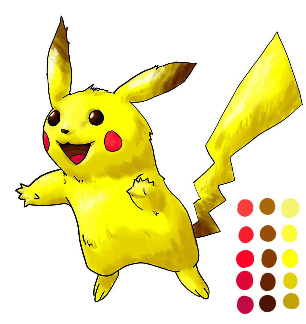Pikachu coloured by Nidodin on DeviantArt