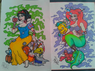 Zombified Snow White and Little Mermaid