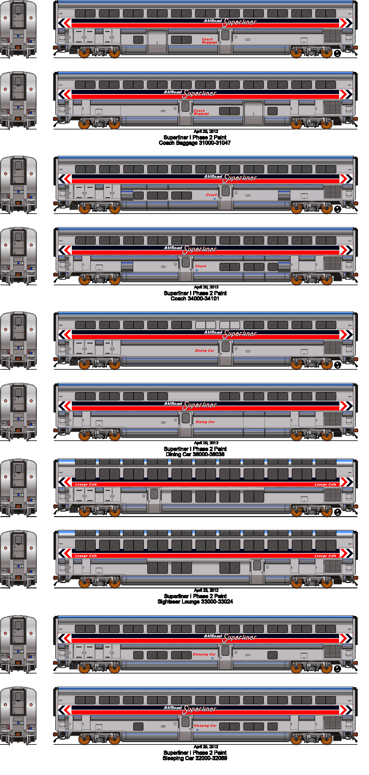 AMRoad Silver Streak Superliner cars by raulcasas1999 on DeviantArt