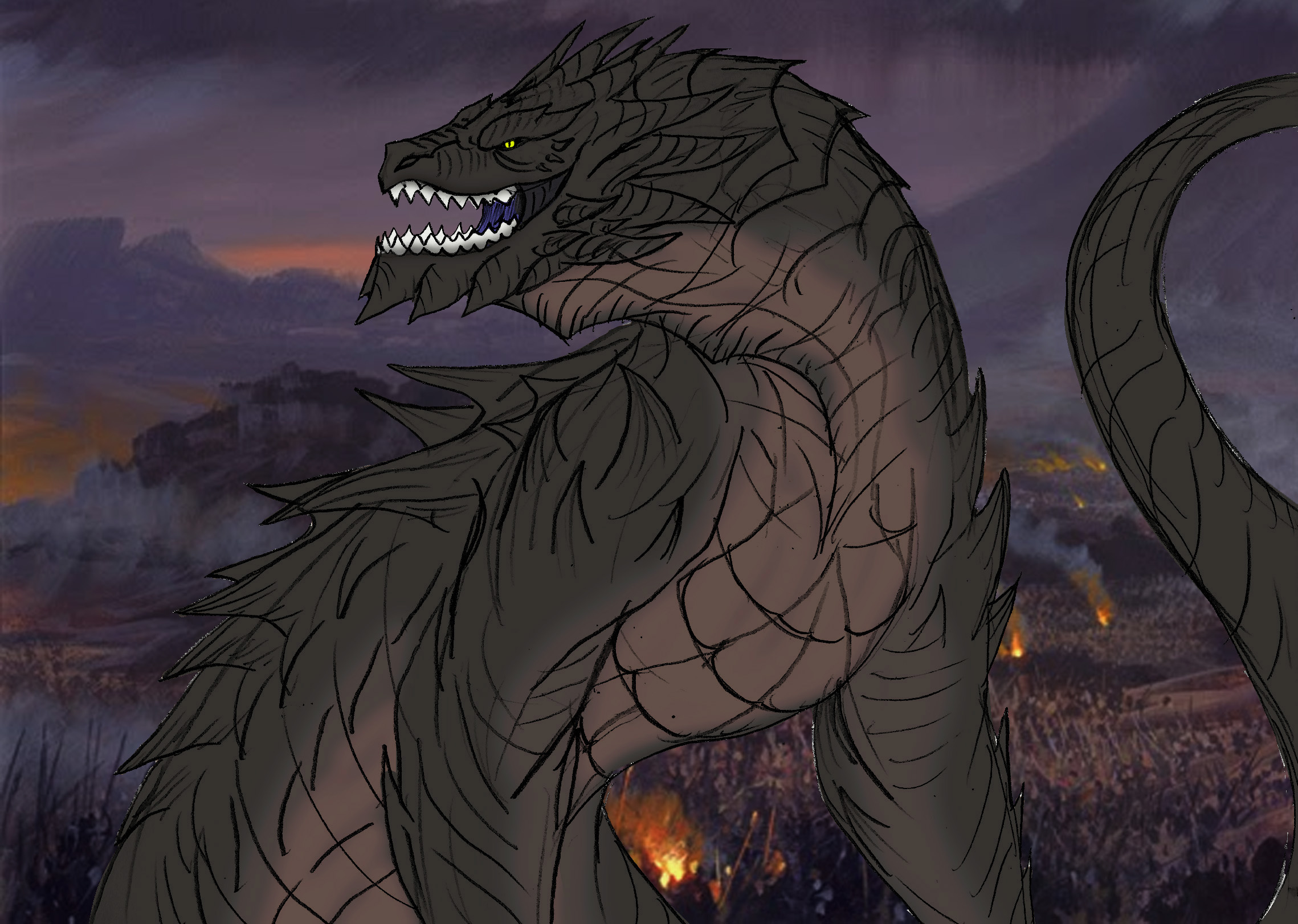 Glaurung - the Father of Dragons by WretchedSpawn2012