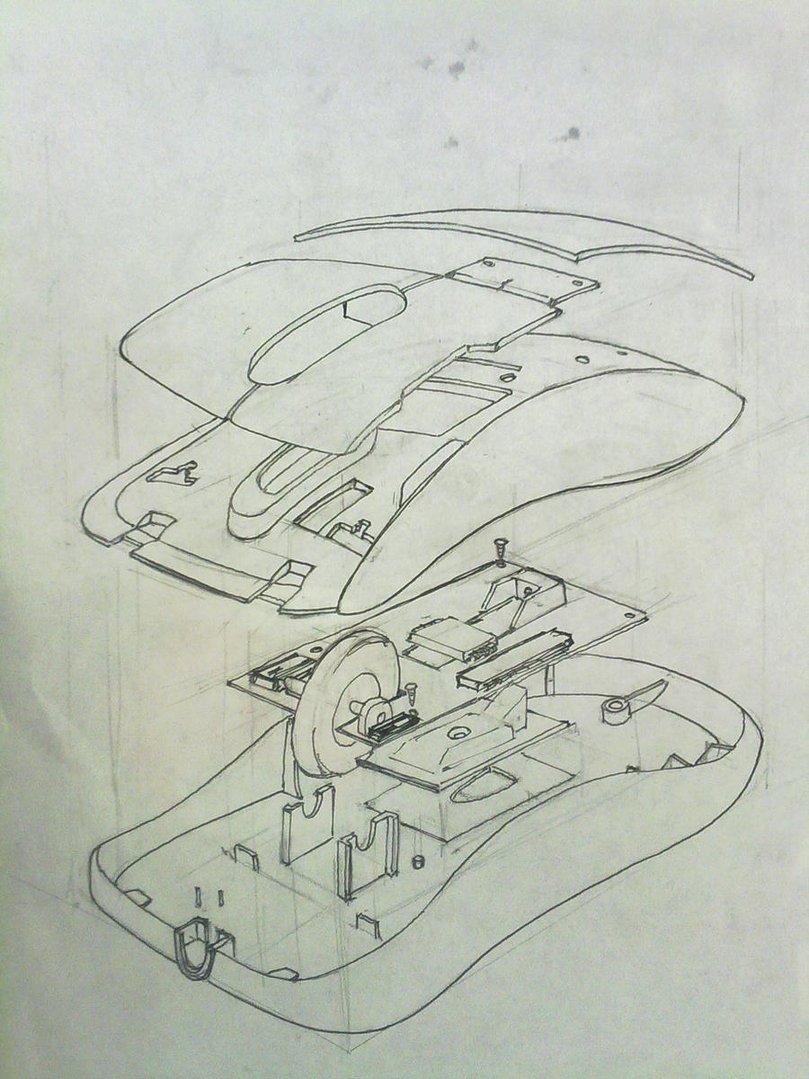 exploded computer mouse by Danny-the-rabbit on DeviantArt
