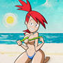 Commission: Beach Topless Frankie Foster