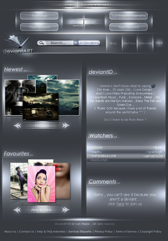 deviantART Layout by M4gicD3sign on DeviantArt