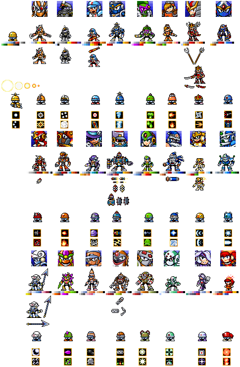 Hard hat Robot Masters Redesign Sprites