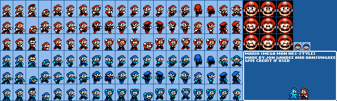 Mario (Megaman/Rockman NES/FC Style)