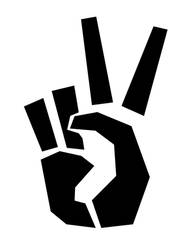 Peace Sign Fingers Stencil