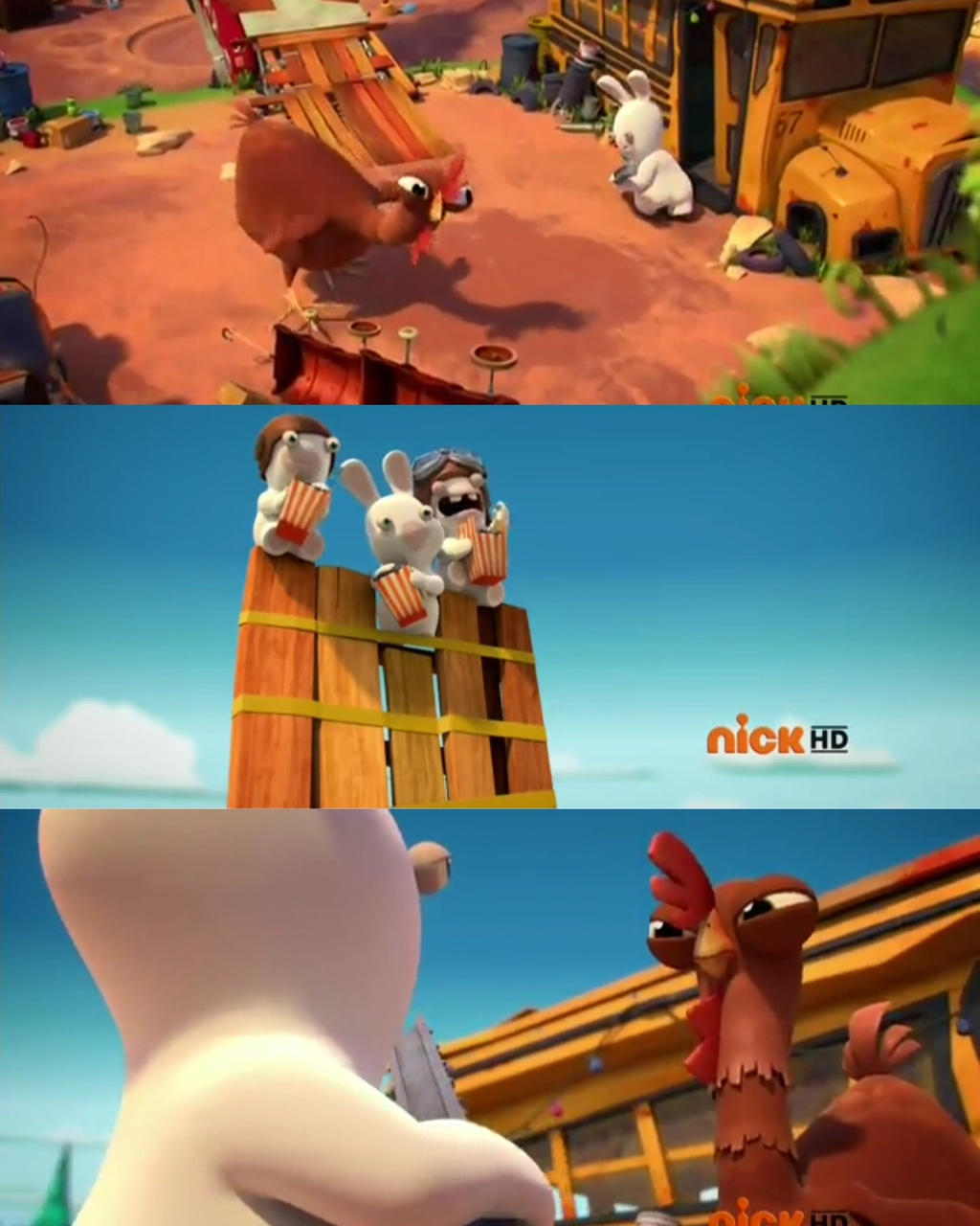 Rabbids Vs Rabbits Deviantart Mini Rabbid VS Giant Chicken by raybbids on DeviantArt