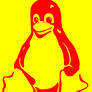 redtux on yellow background