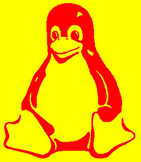 redtux on yellow background