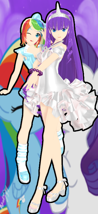 MMD Rarity And RainbowDash