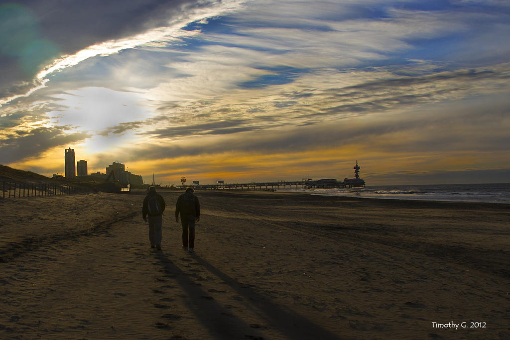 Walking down the beach