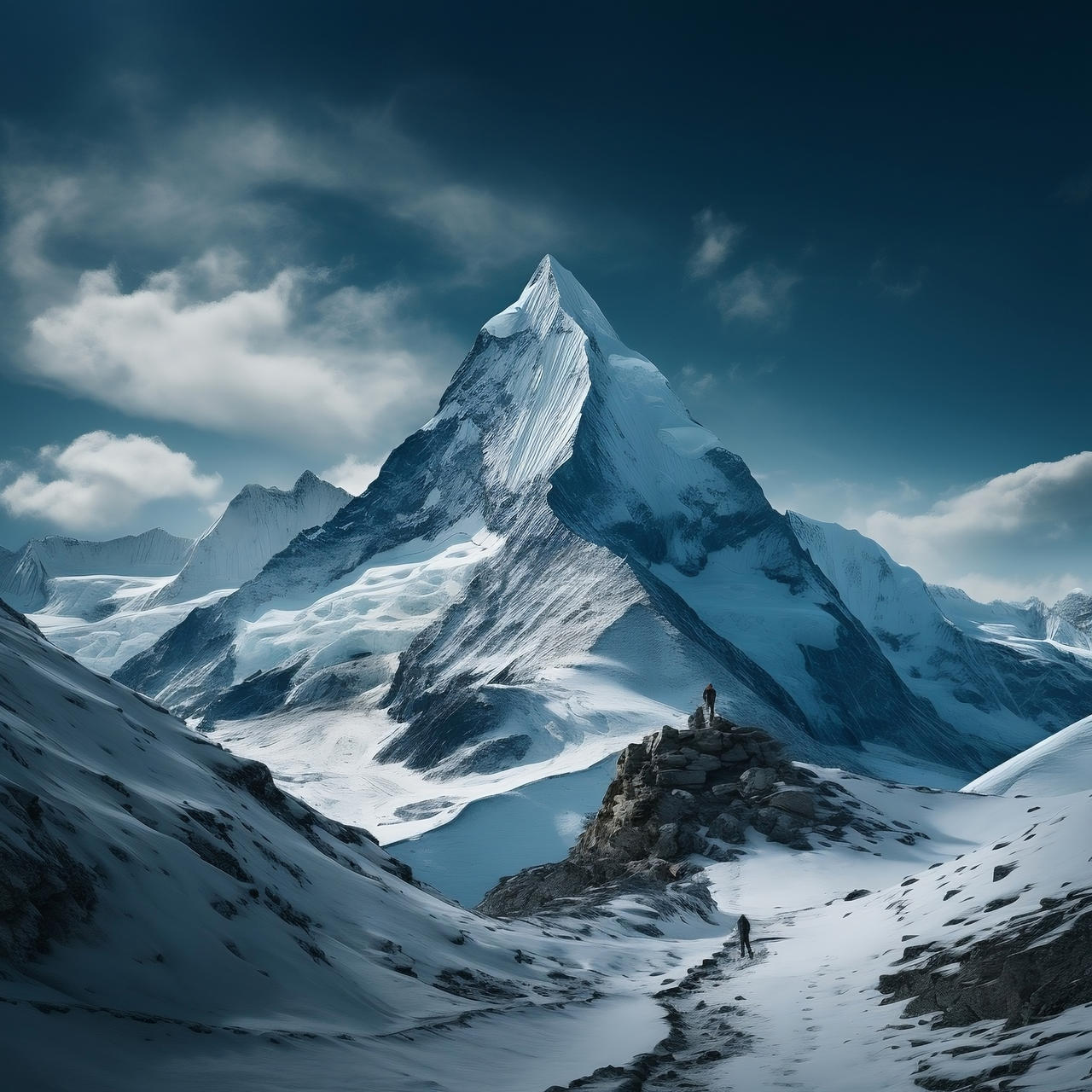 Fantasy snow and foggy mountain by ArtiMindStudio on DeviantArt