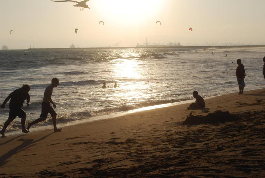 sandy sunset fun