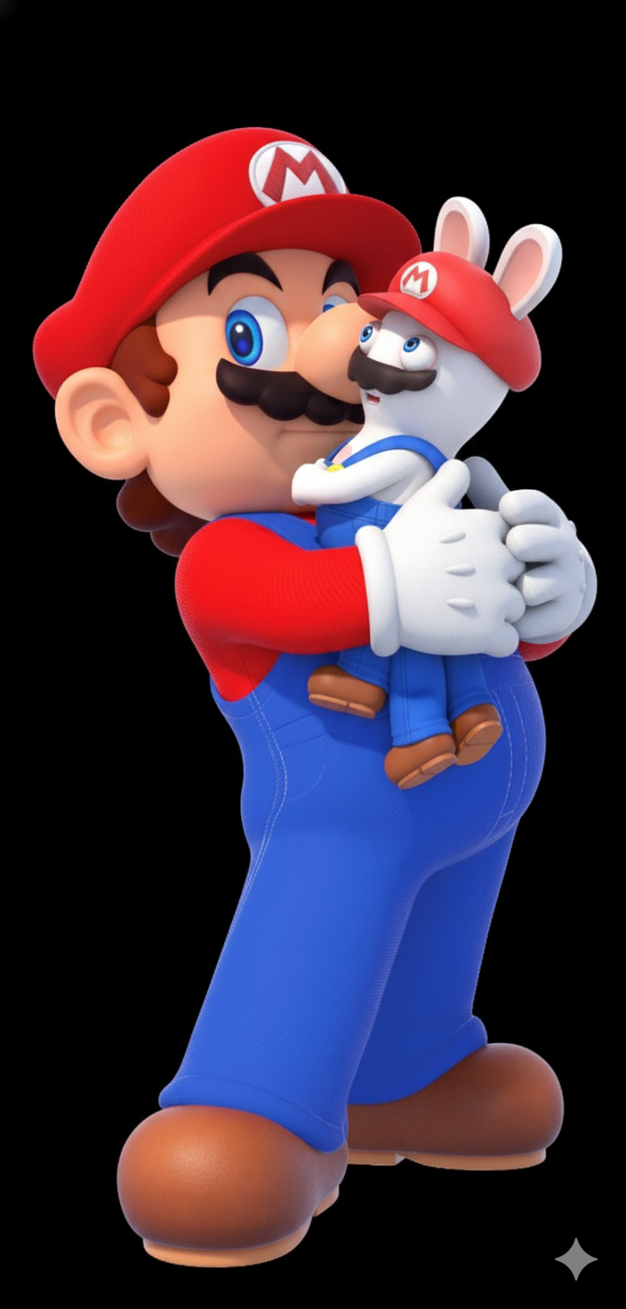 Mario Rabbids Human Mario Carry Rabbid Mario by aerynpullum on DeviantArt