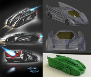 Batmobile Concept 3D Sculpt and Print