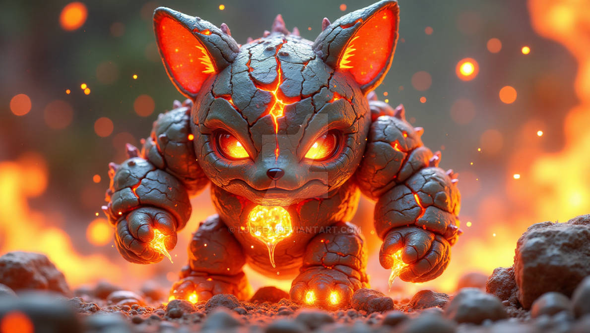 Pyrofox Pyro Cracked Golem Fox by Lunfea on DeviantArt