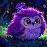 Purple Mushroom Owl Spore Glow