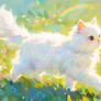Rainbow Garden Cat