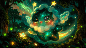 Star Cloud Spirit Painting the Night Forest