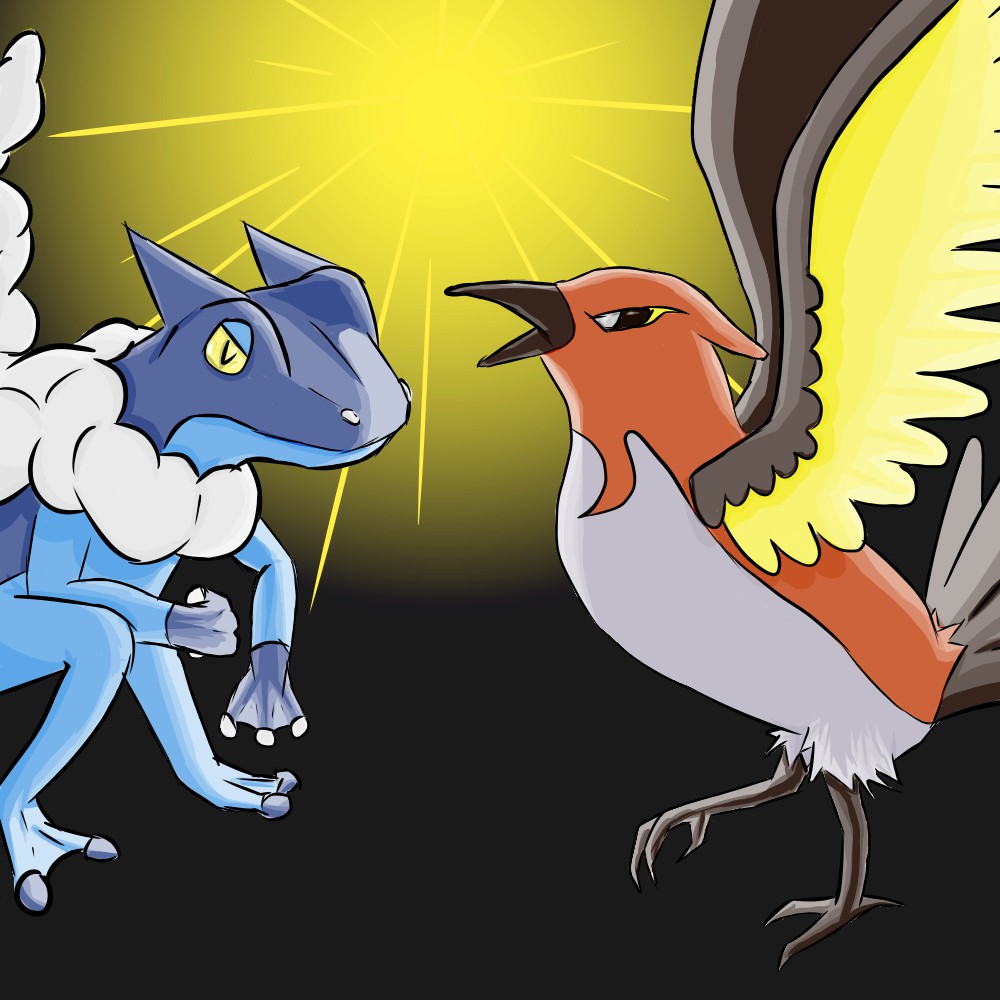 Frogadier and Fletchinder