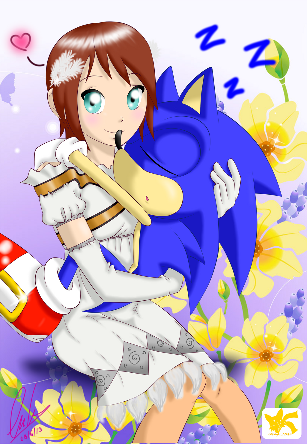 Esp/Eng] Sonic and Elise (with Tails) Fanart