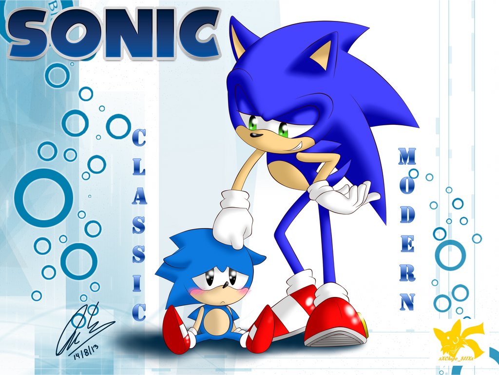 Classic Sonic and Modern Sonic. Соник Классик и Модерн. Соник и Классик Соник. Соник модера и Классик Соник.