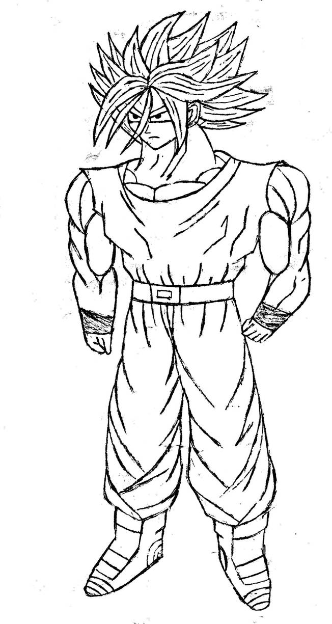 Trunks Ss1 Longhair lineart. by Shobu95 on DeviantArt