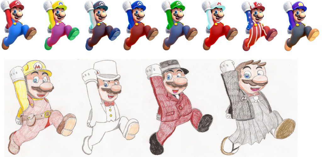Mario Alternate Colors by LongLiveTheSovereign on DeviantArt