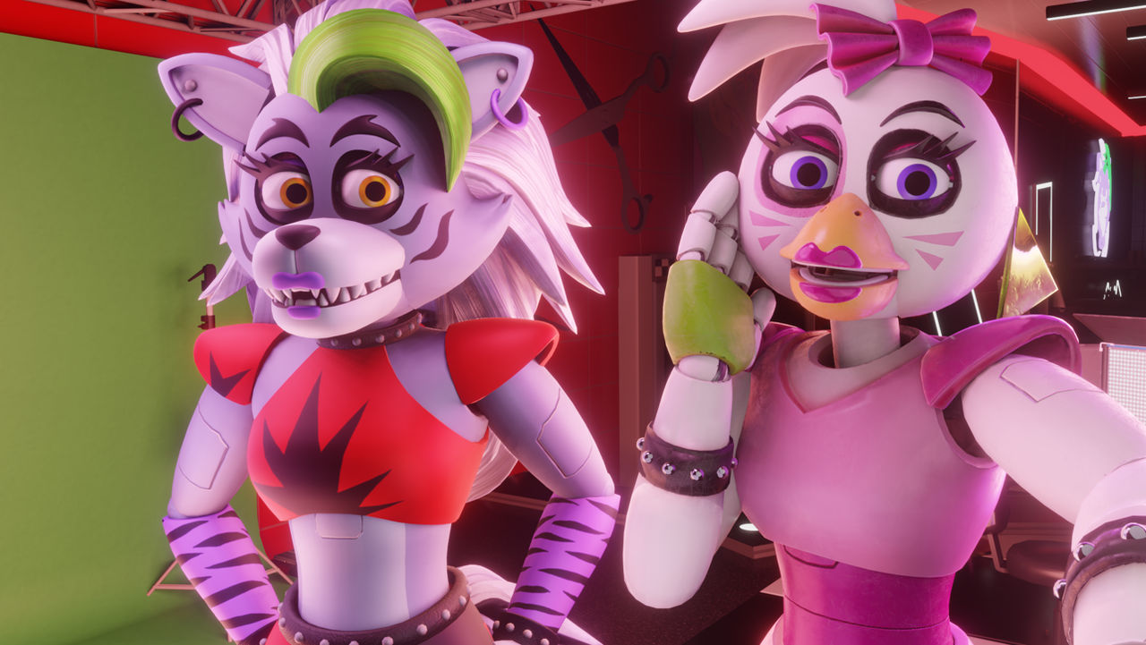 Roxy and Chica | Cute Selfie by ItsBloodFire on DeviantArt