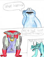 O Face Cookie Monster + Angry Brak by TrainsAndCartoons