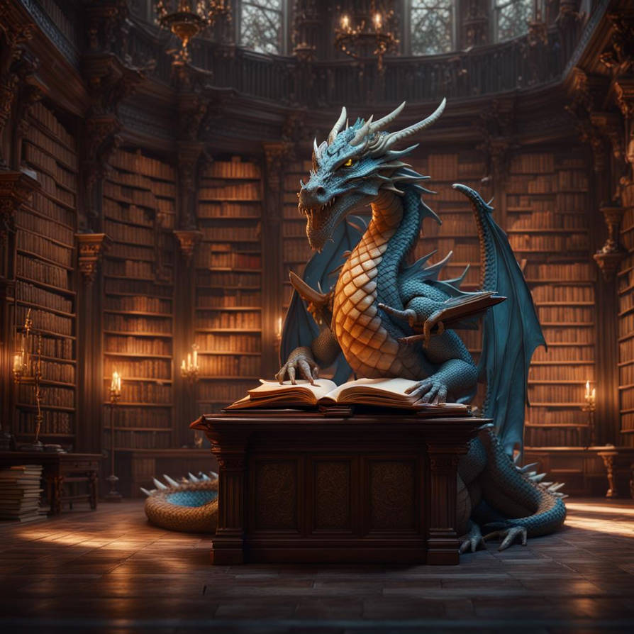 Library Dragon Book Dragon by bashfulglowfly on DeviantArt