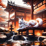 Kitsune lounging in Japanese onsen Ver. 1