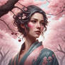 Cherry blossom scrimshaw Ver. 3