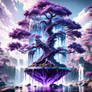 Waterfall in a glass (purple cloud tree)