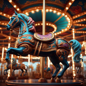 Carousel Horse vintage intricate vibrant