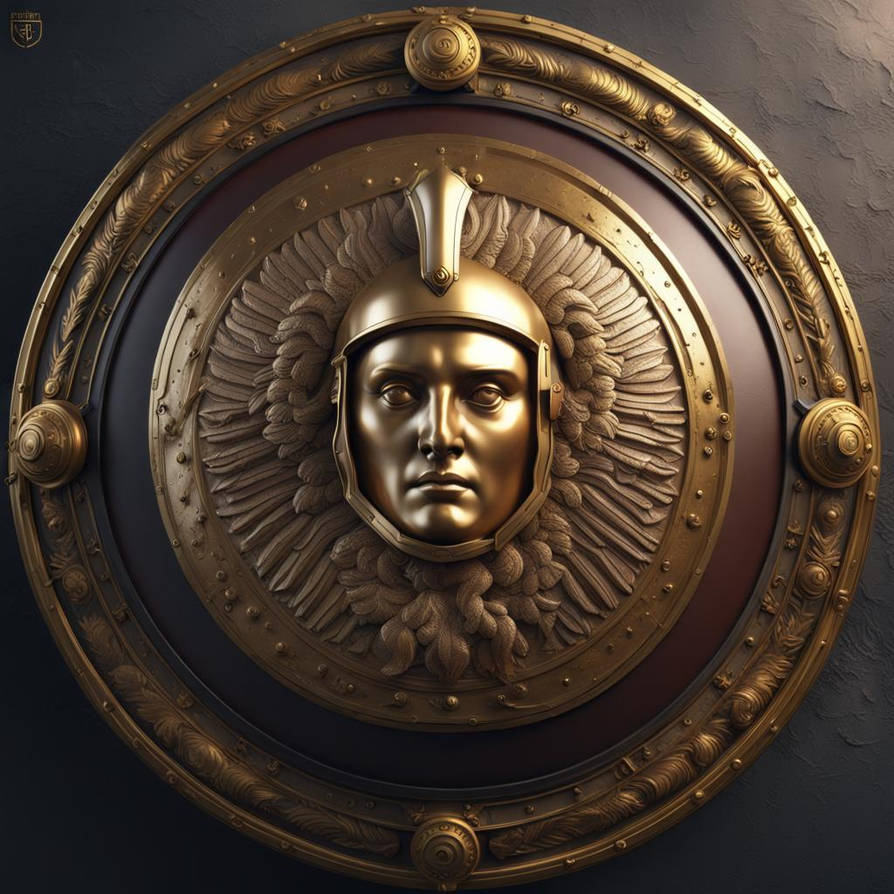 Constantinian Shield Roman centurion shield with (golden image of Athen by bashfulglowfly on ...