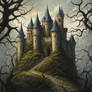 Fairy-tale castle surrounded by a wall of thorns V