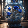 Blue rose inside (filigreed glass apple)